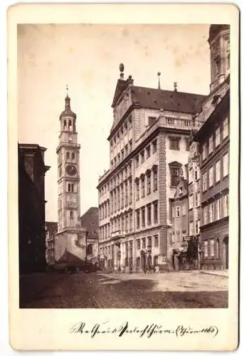 Fotografie unbekannter Fotograf, Ansicht Augsburg, Rathaus und Perlachturm