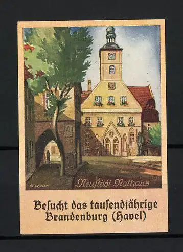 Reklamemarke Brandenburg (Havel), Besucht das tausendjährige Brandenburg, Neustädt. Rathaus