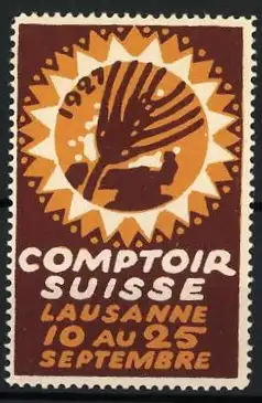 Reklamemarke Lausanne, Comptoir Suisse 1927, Sonnenmotiv