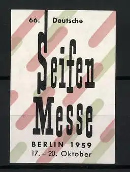 Reklamemarke Berlin, 66. Deutsche Seifenmesse 1959, Messeplakat