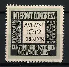 Reklamemarke Dresden, Internat. Congress August 1912, Kunstunterricht und angewandte Kunst, Spiralmuster