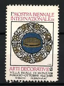 Reklamemarke Villa Reale di Monza, Iª Mostra Biennale Internazionale di Arti Decorative 1923, dekoratives Emblem