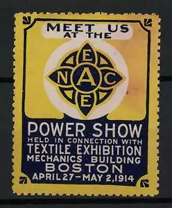 Reklamemarke Boston, Power Show 1914, EAC-Symbol