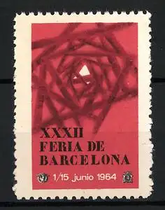 Reklamemarke Barcelona, XXXII Feria de Barcelona, geometrisches Muster, 1964