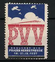 Reklamemarke Prag, Besuchet die Prager Herbstmesse, PVV 1927