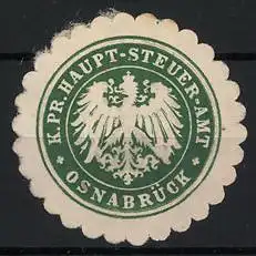 Reklamemarke Osnabrück, K. Pr. Haupt-Steuer-Amt, Preussischer Adler