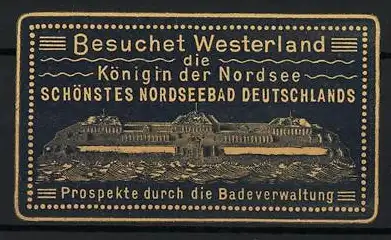 Reklamemarke Westerland, Königin der Nordsee, Badeverwaltung