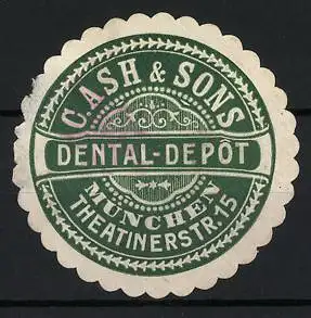 Reklamemarke München, C. Ash & Sons Dental-Depot, Ornamentmuster