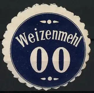 Reklamemarke Weizenmehl, 00, Blaue Kreisform