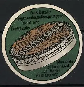 Reklamemarke Berlin, Lanolin-Toilette-Creme, Creme-Dose