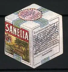 Reklamemarke Sanelia, Margarine, Würfelverpackung