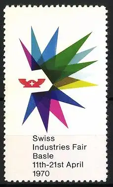 Reklamemarke Basle, Swiss Industries Fair, geometrische Formen, 1970