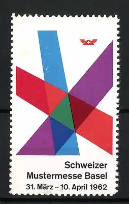 Reklamemarke Basel, Schweizer Mustermesse, geometrische Formen, 1962