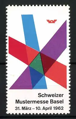 Reklamemarke Basel, Schweizer Mustermesse 1962, abstrakte Formen