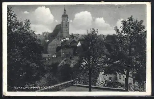 AK Wurzen, Teilansicht mit Blick auf die Wenceslaikirche