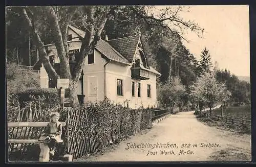 AK Scheiblingkirchen /Warth, Strassenpartie mit Pension