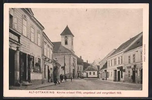 AK Wien, Alt-Ottakring, Kirche erbaut 1790, Strassenpartie