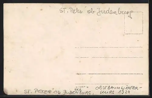 Foto-AK St. Peter ob Jodenburg, Obstbaumwärterkurs 1924