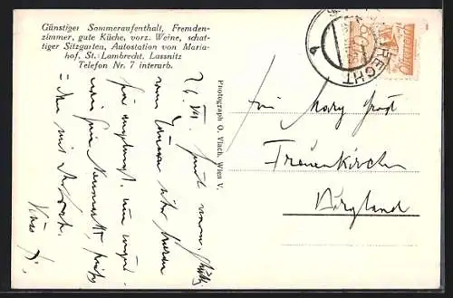 AK St. Lambrecht /O. Stmk., Gasthof F. u. M. Hofer, Teilansicht mit Kloster