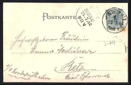 Lithographie Wien, Partie im Graben, Wappen