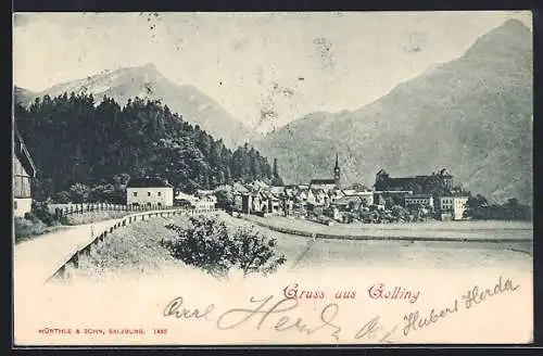 AK Golling an der Salzach, Blick auf den Ort