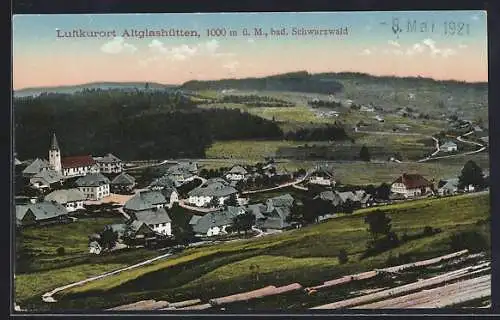 AK Altglashütten /Bad. Schwarzwald, Teilansicht mit Strassenpartien