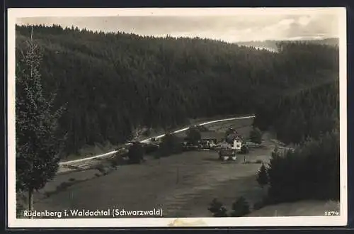 AK Waldachtal / Schwarzwald, Panorama mit Strassenpartie & Rüdenberg