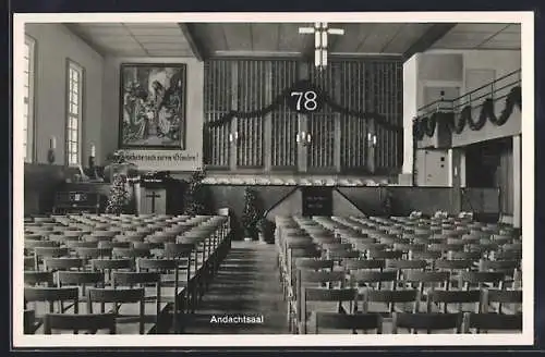 AK Möttlingen /Calw Land, Christliches Erholungsheim Rettungsarche, Innenansicht