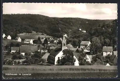 AK Indelhausen im Lautertal, Teilansicht mit Kirche