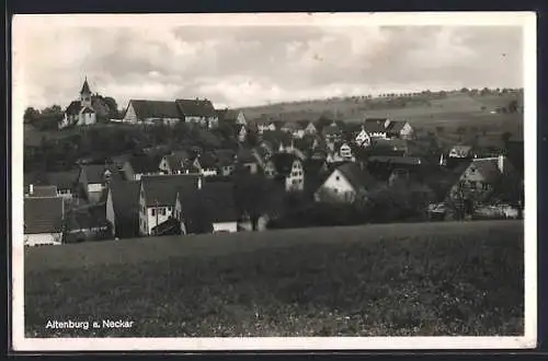 AK Altenburg a. Neckar, Teilansicht mit Kirche