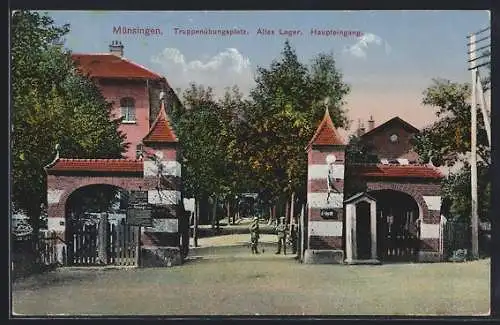 AK Münsingen, Truppenübungsplatz, Altes Lager, Haupteingang