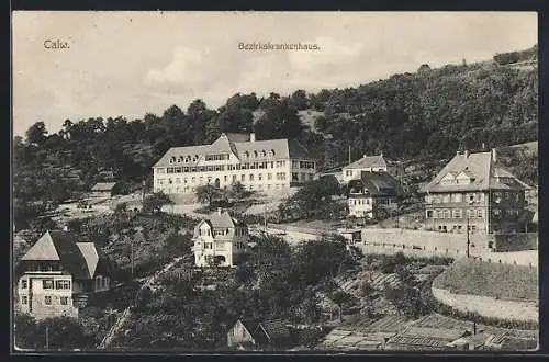 AK Calw im Schwarzwald, Blick auf das Bezirkskrankenhaus