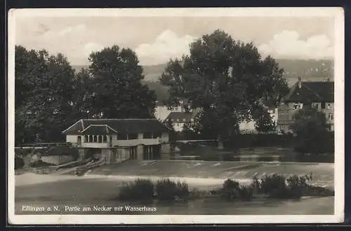 AK Esslingen / Neckar, Partie am Wasserhaus mit Wehr