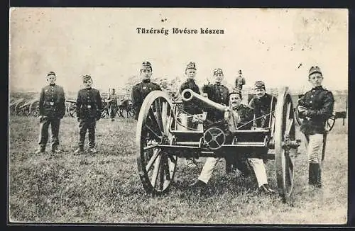 AK Österreichische Soldaten in Uniform mit Kanone