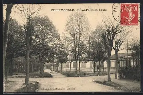 AK Villemomble, Rond-Point St-Louis avec arbres et chemins