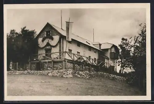 AK Enzianhütte am Kieneck, Berghütte mit Terrasse