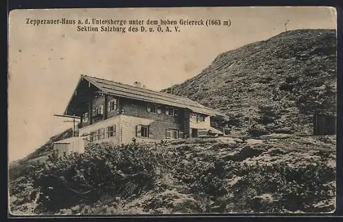 AK Zeppezauer-Haus auf dem Untersberge unter dem hohen Geiereck