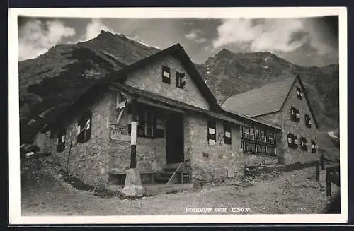 AK Bettelwurf-Hütte, Blick auf die Berghütte