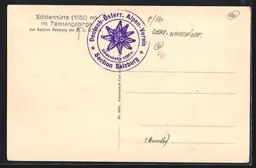 AK Söldenhütte, Berghütte der Sektion des D. u. Ö. A.-V. im Tennengebirge