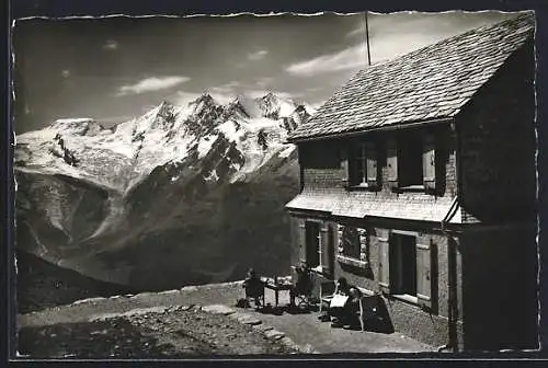 AK Weissmies-Hütte, Berghütte mit Mischabelkette