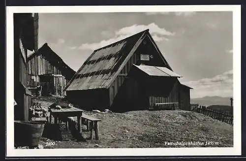 AK Veitschalpenhütten, Berghütten mit Panorama