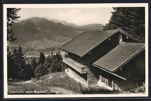 AK Denkhütte, Berghütte gegen Brauneck