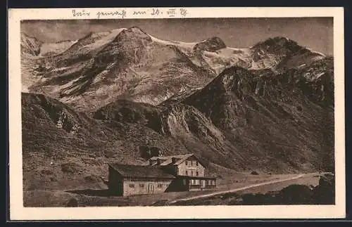 AK Orglerhütte, Berghütte auf dem Wasserfallboden mit grossem Wiesbachhorn