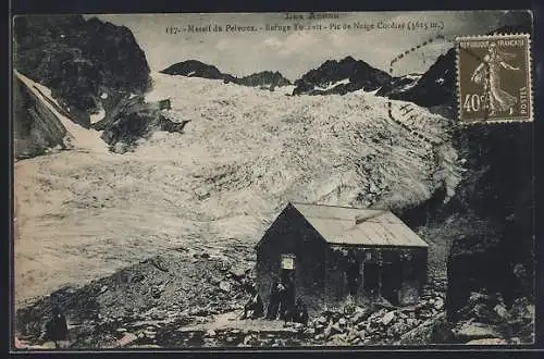 AK Refuge Tuckett, Massif du Pelvoux, Pic de Neige Cordier, Berghütte am Gletscher