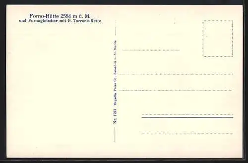 AK Forno-Hütte, Fornogletscher mit P. Torrone-Kette