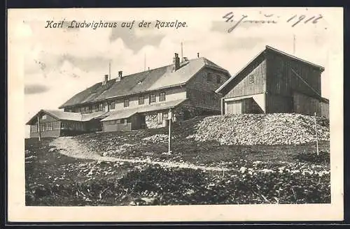 AK Karl Ludwighaus, Berghütte auf der Raxalpe