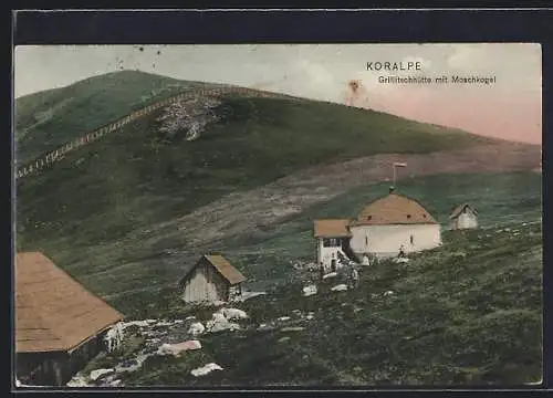 AK Grillitschhütte /Koralpe, Blick gegen den Moschkogel