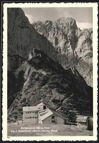 AK Stripsenjochhaus im Kaisergebirge, Berghütte gegen d. Ellmauerhalt