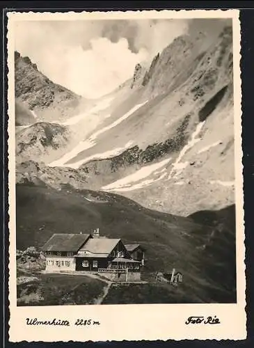 AK Ulmerhütte, Berghütte aus der Vogelschau