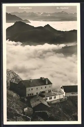 AK Wendelsteinhaus, Blick vom Wendelstein zum Wiesbachhorn und Grossglockner